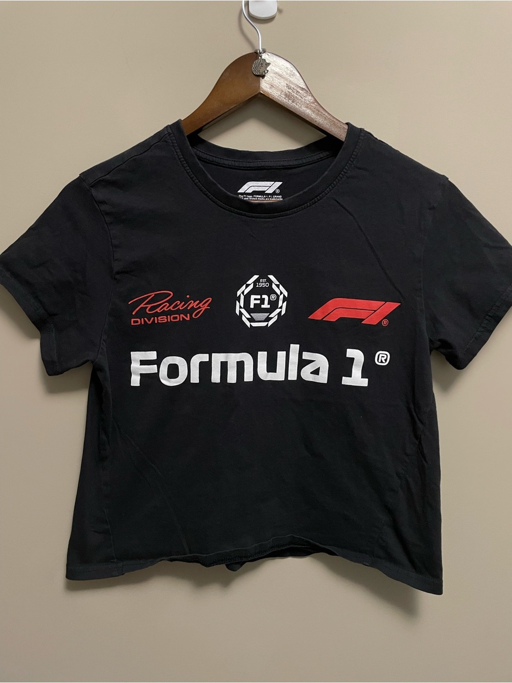 Formula 1 Black Slight Crop Tee Women’s Small